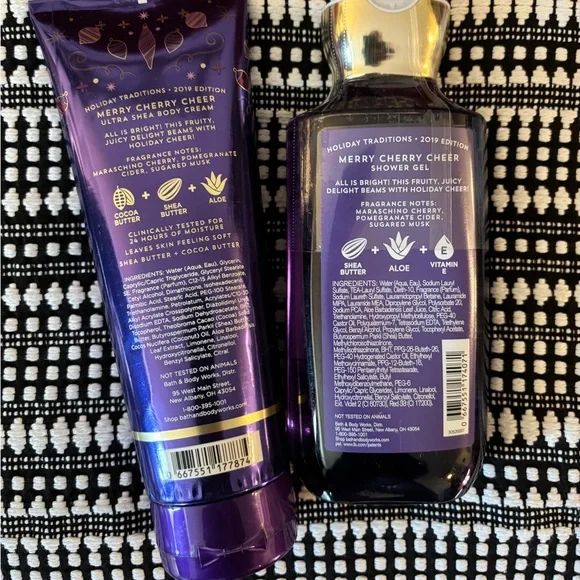 Discontinued Bath & Body Works Merry Cherry Cheer Body Cream and Shower Gel - Picture 2 of 2